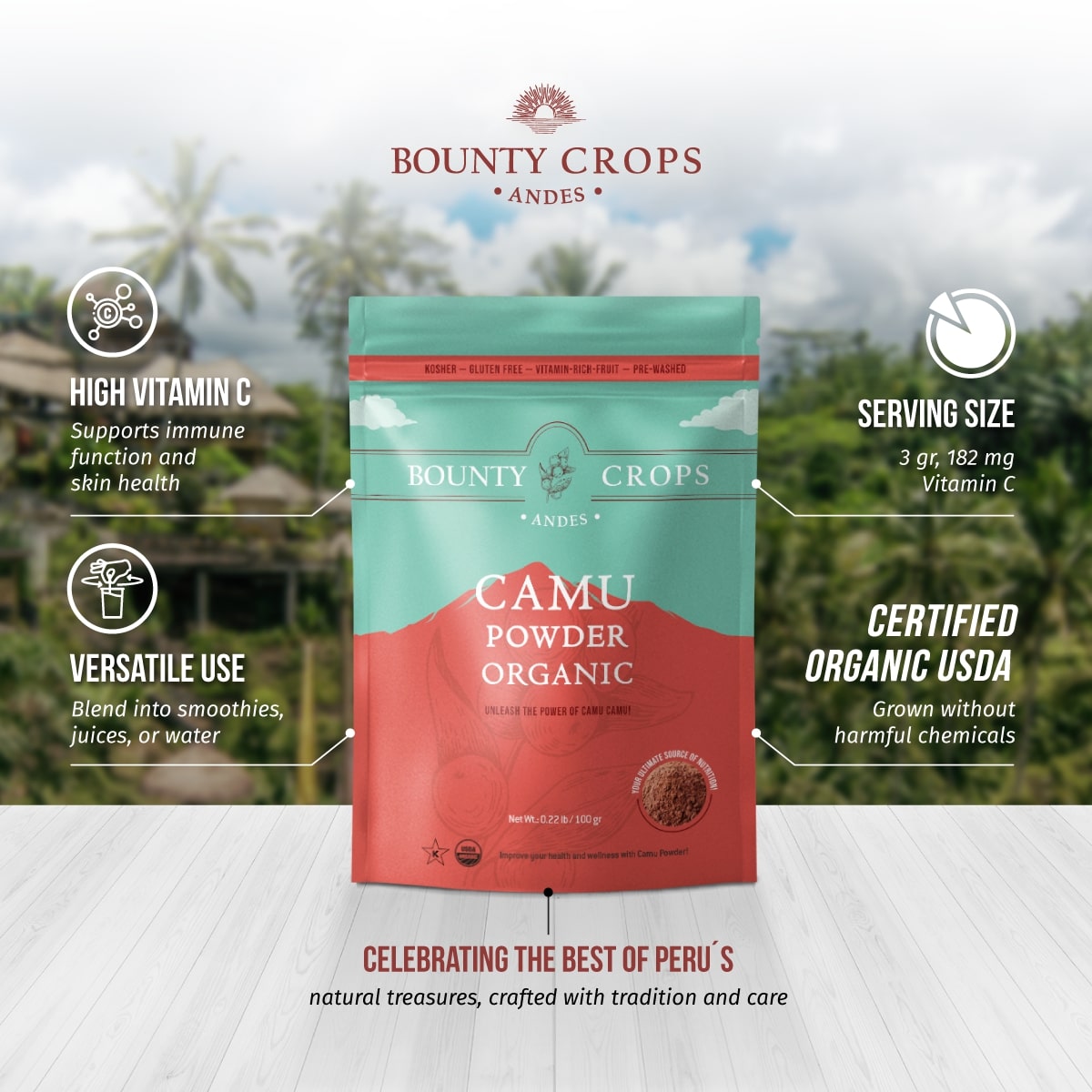 Camu Powder Organic, 100 gr. / 3.53 oz. ($3.99 / ounce)
